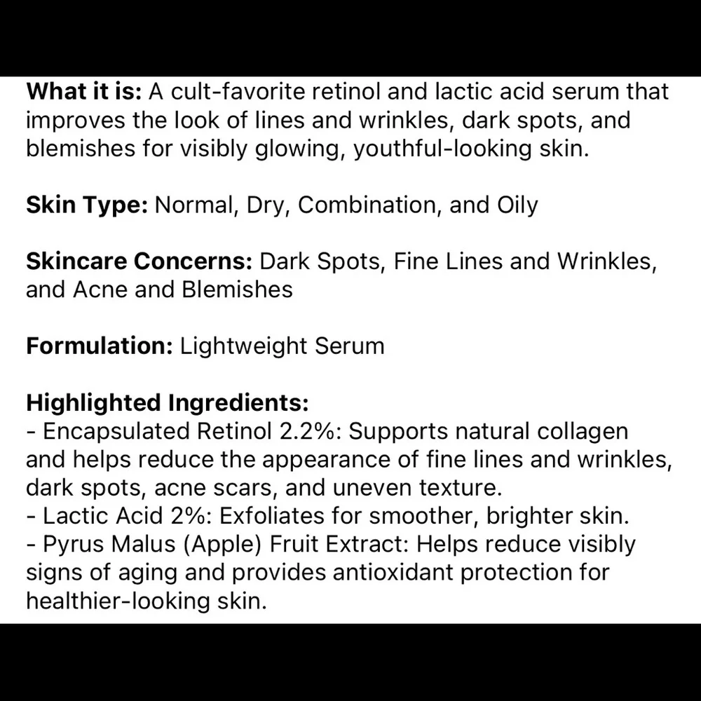 NWT Shani Darden Retinol Reform Lactic Acid Mini Serum - Anti-aging Skincare